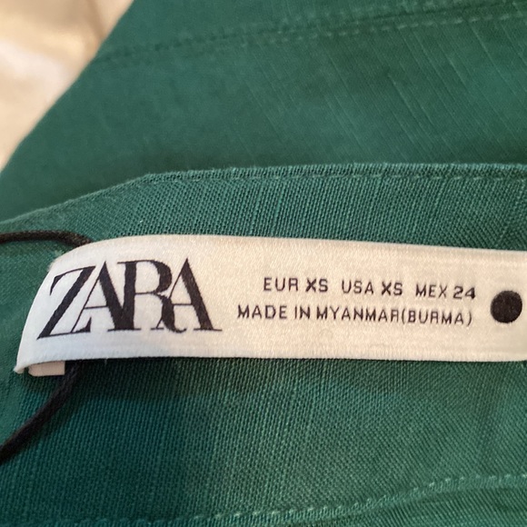 Linen blend Midi Skirt Green xsmall - Picture 3 of 4